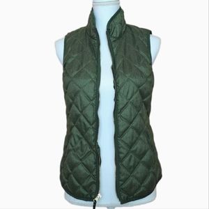 Old Navy Green Crocodile Tears Full Zip Quilted Vest Size XS